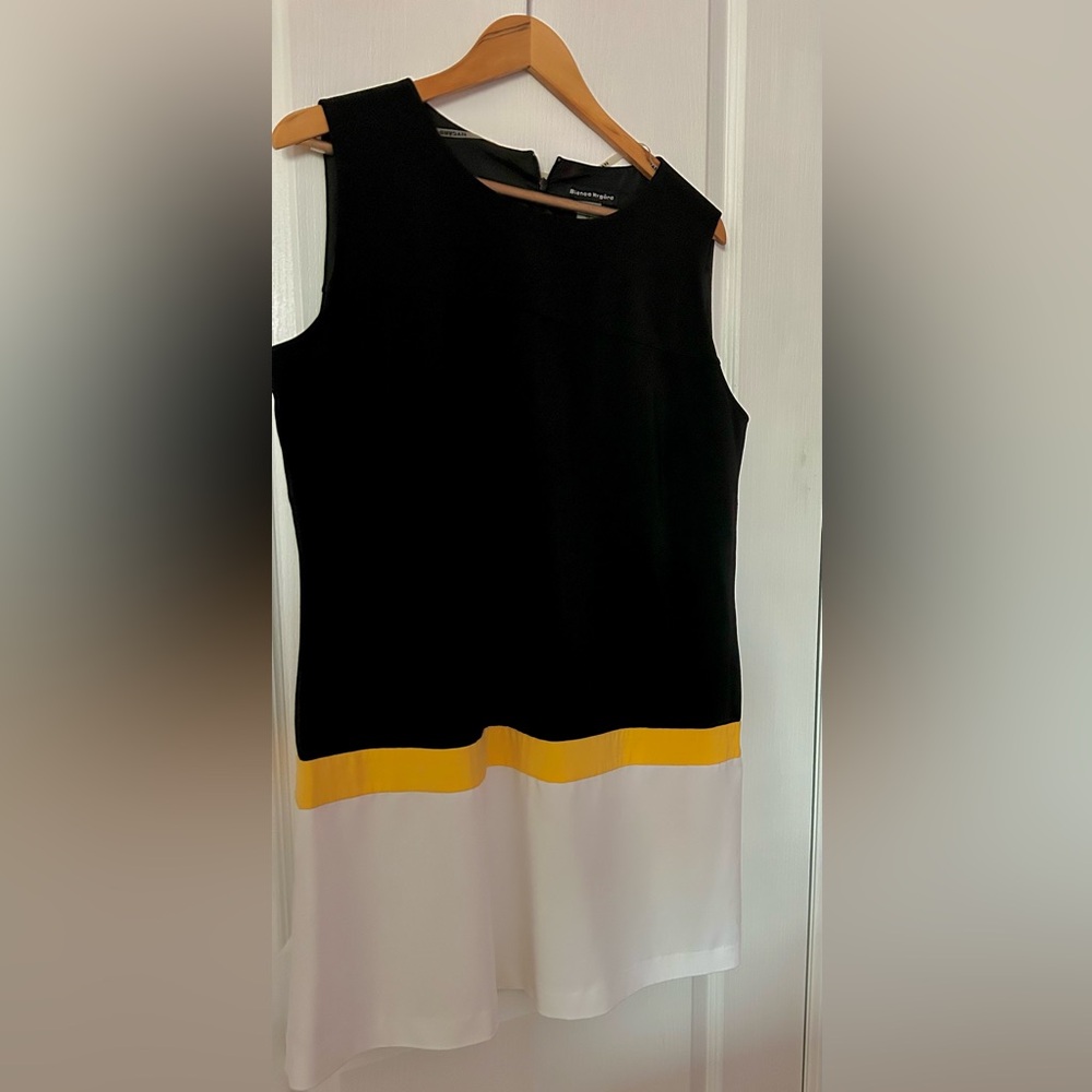 Bianca NYgard Black and Yellow Colorblock DressSize 16 -